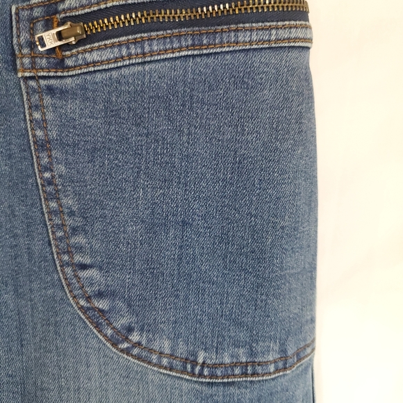 prAna Women’s 2 Broadway True Blue Denim Skirt Zipper Pockets 25" Waist New Tag. - Picture 4 of 4